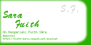 sara fuith business card
